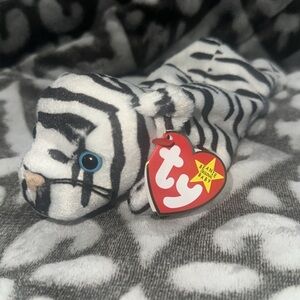TY Blizzard Beanie Baby Zebra Plush with tags
